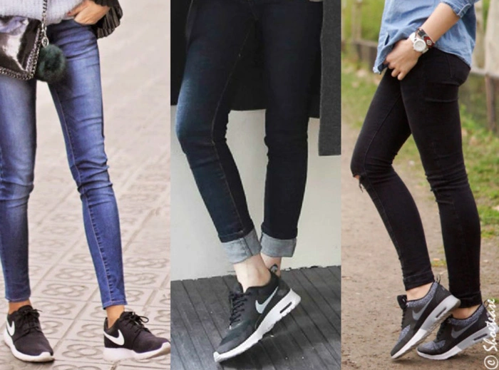 Arguments against wearing tennis shoes with skinny jeans
