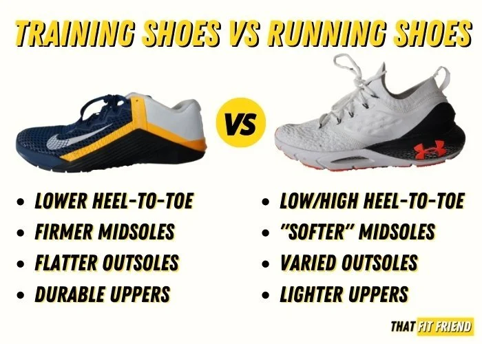 The Difference between running and training shoes