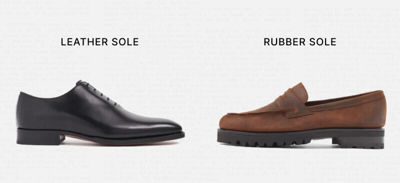 The key differences between leather and rubber soles